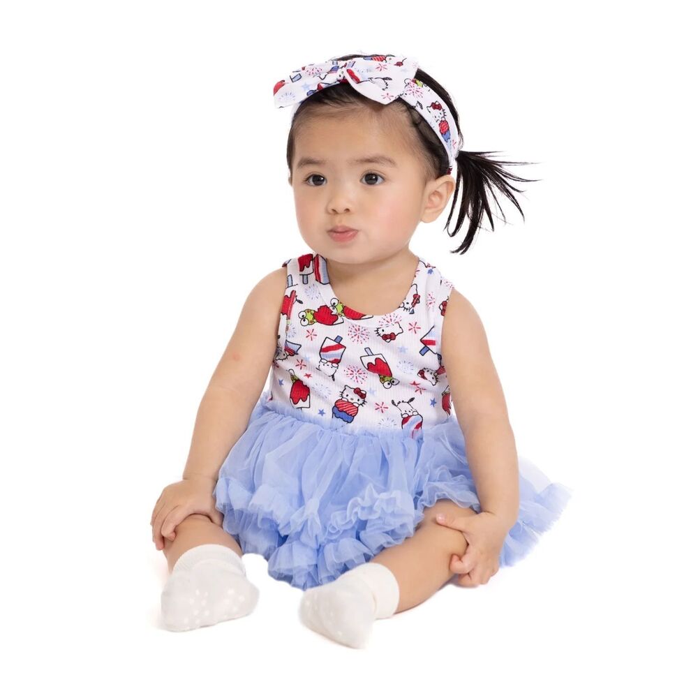 Hello Kitty & Friends Baby Girls Sleeveless  Print Tutu Dress headband 12 month